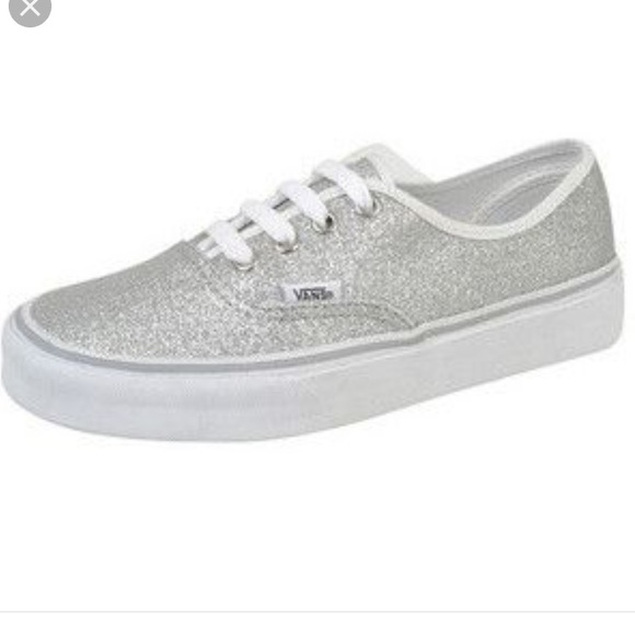 silver glitter vans size 5